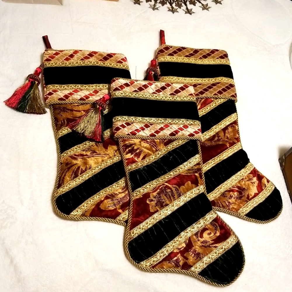 Set of three luxurious stockings